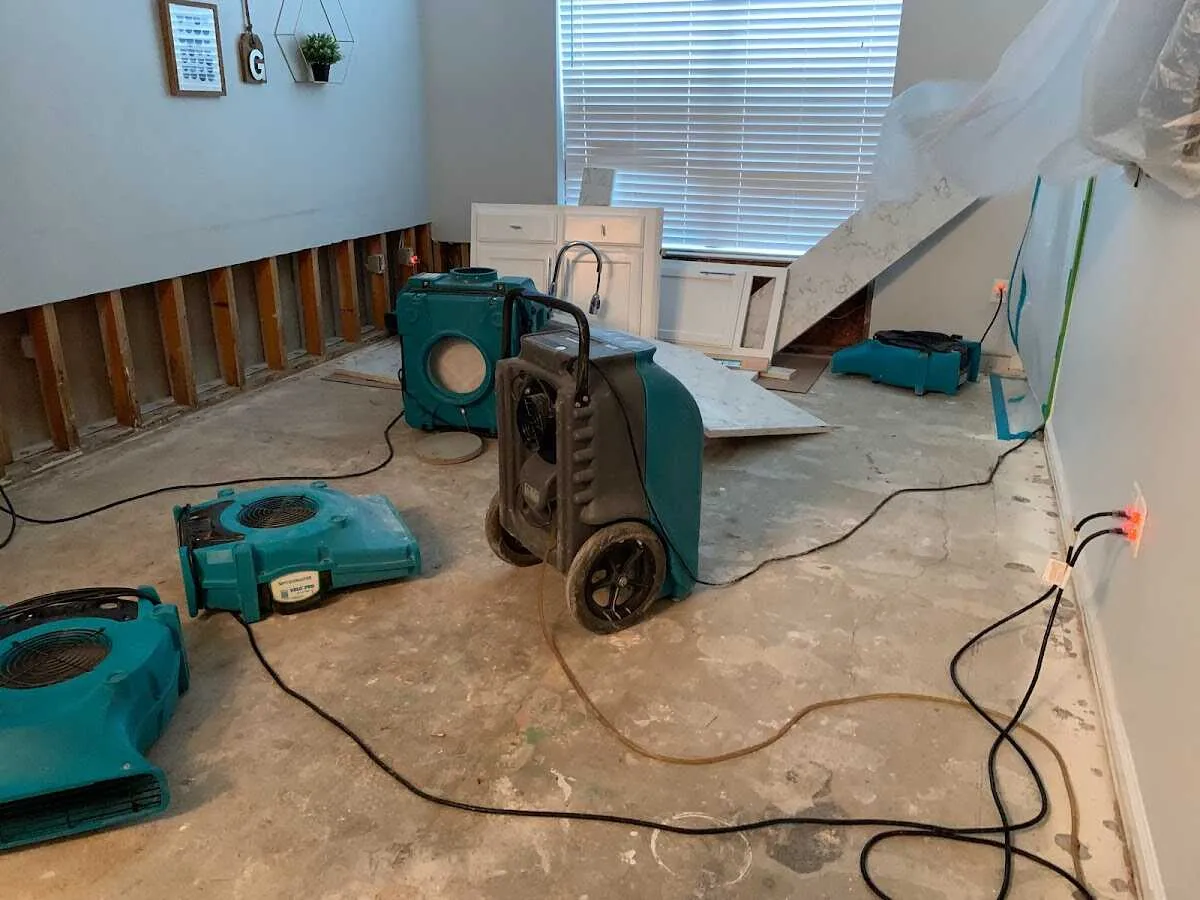 Dehumidifier in flood-cut room for Water Extraction & Removal in De Pere